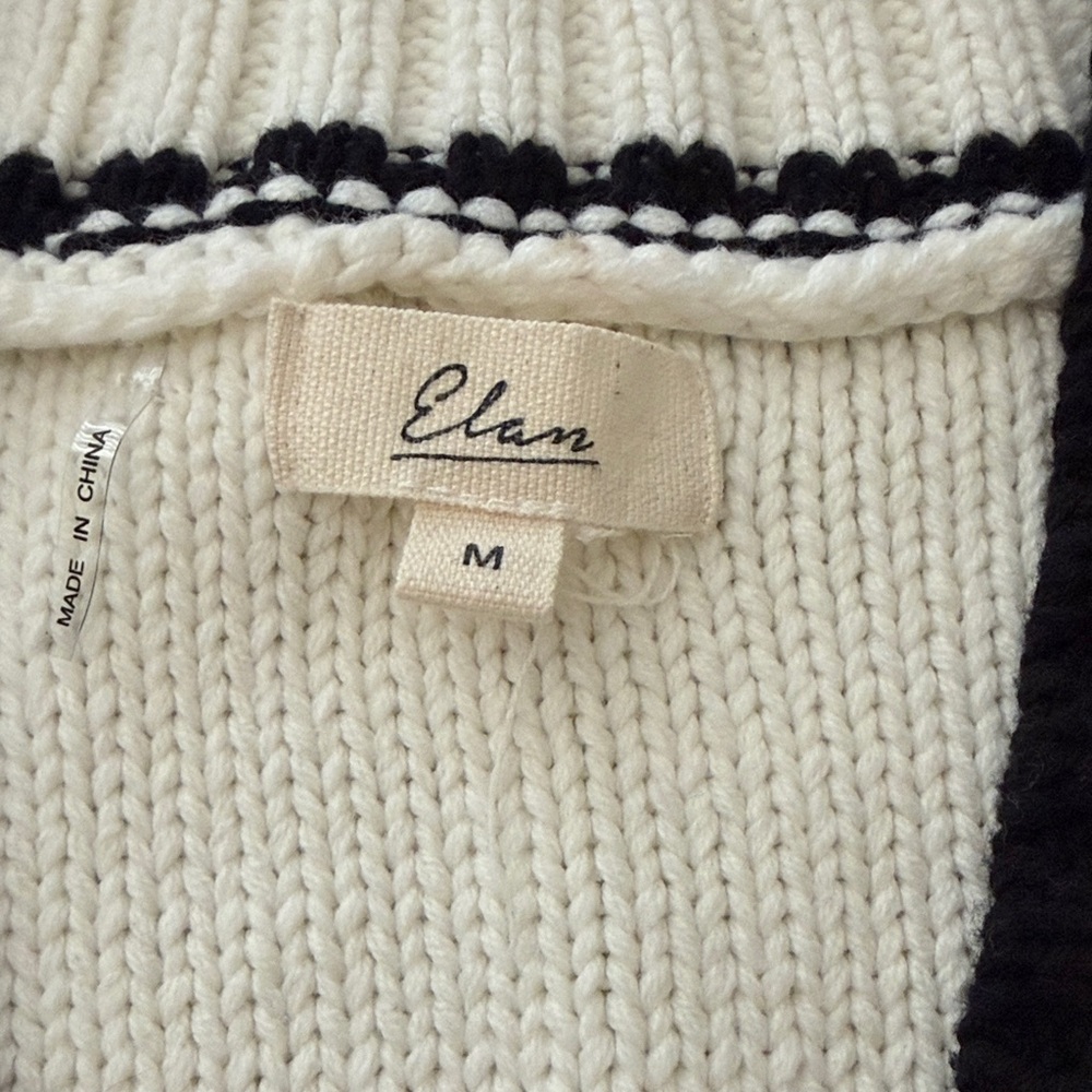 Elan Cream Knit Vest with Black Trim - Picture 2 of 2